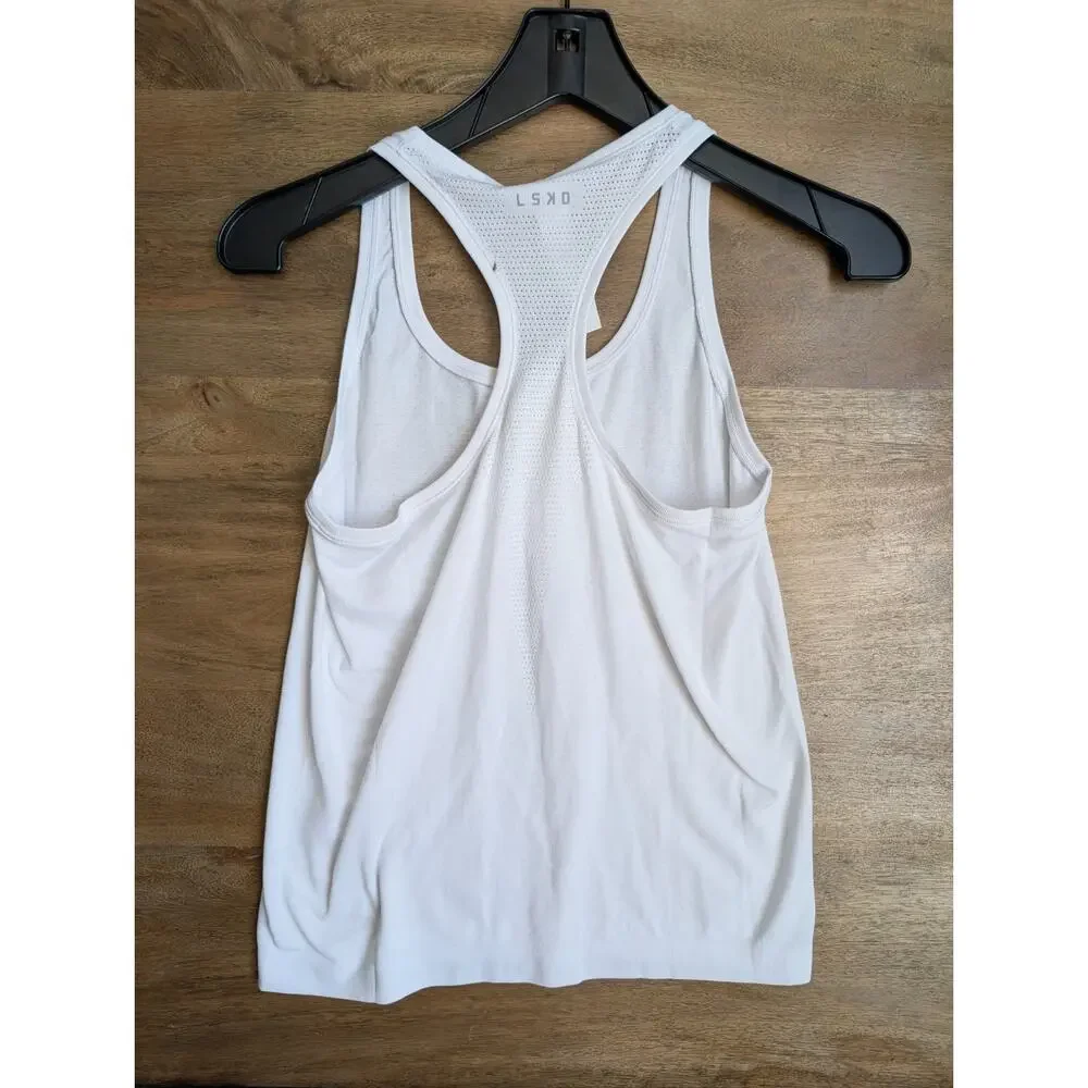 NWT LSKD AeroFLX+ Seamless Tank Top Womens Small White Stretch Moisture Wicking
